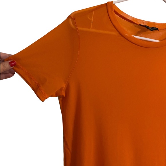 Forever 21 Women’s Sheer Orange Colored Shirt, Size Small - Picture 4 of 7